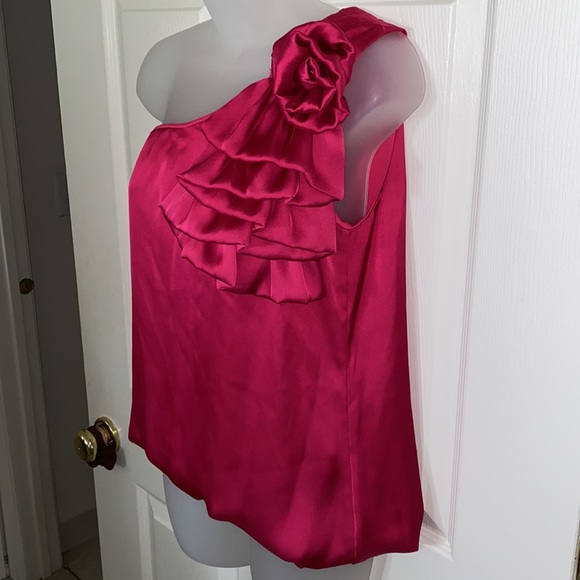 Jewel Tone Top Blouse ruffle one shoulder blouse - Picture 10 of 10